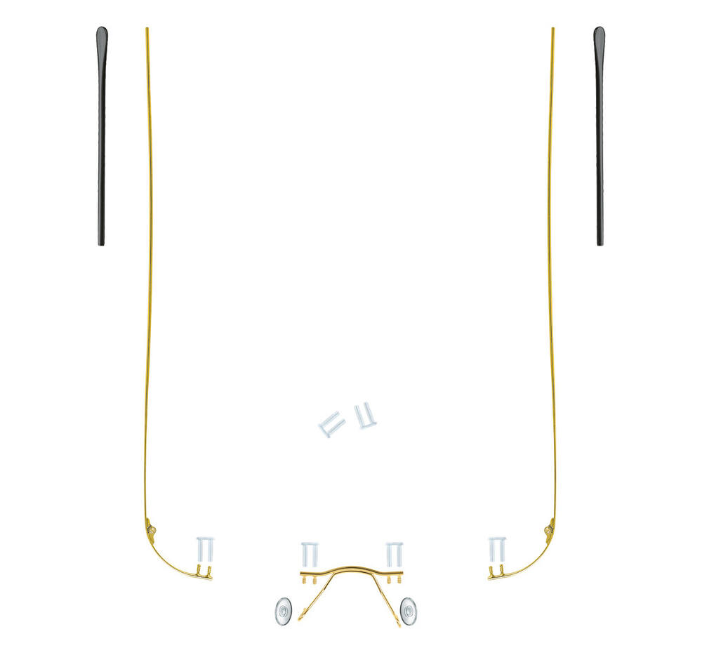 105800 - kompletní stavebnice brýlí - stranice s panty, barva zlatá