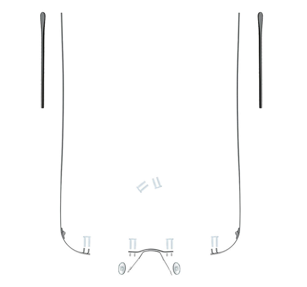 105801 - kompletní stavebnice brýlí - stranice s panty, barva stříbrná