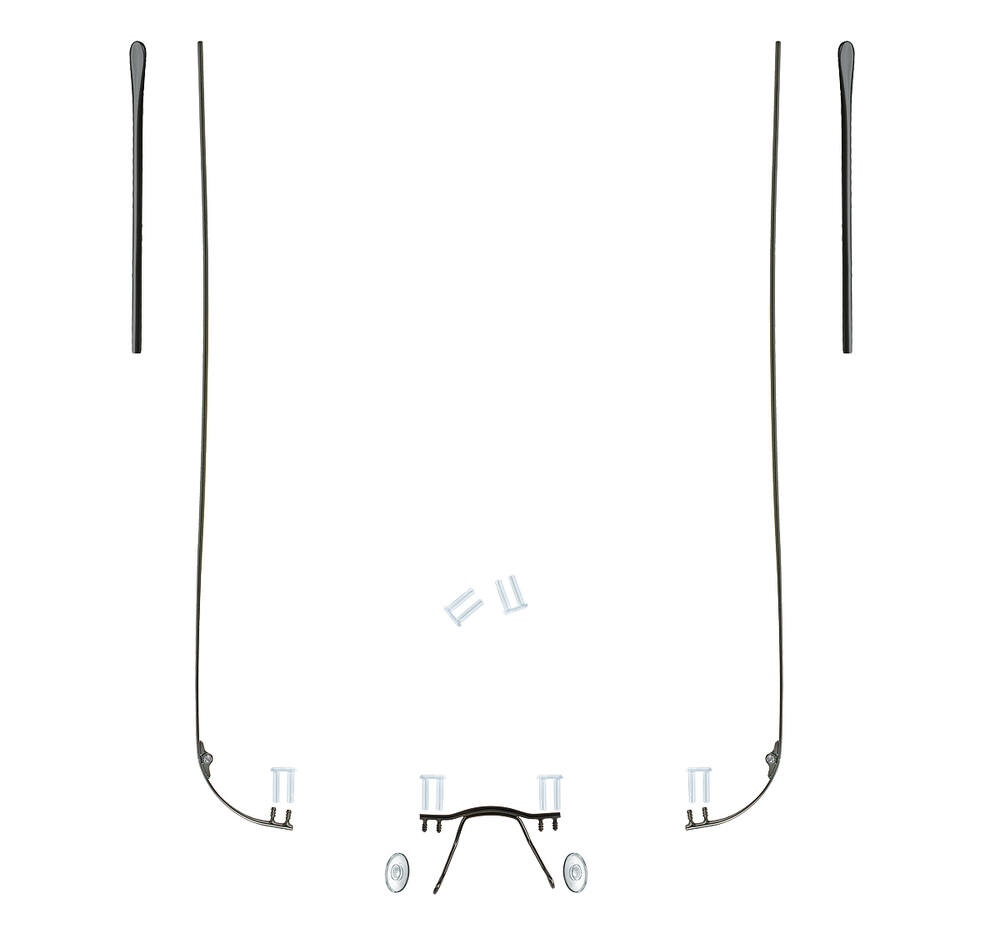 105803 - kompletní stavebnice brýlí - stranice s panty, barva gun