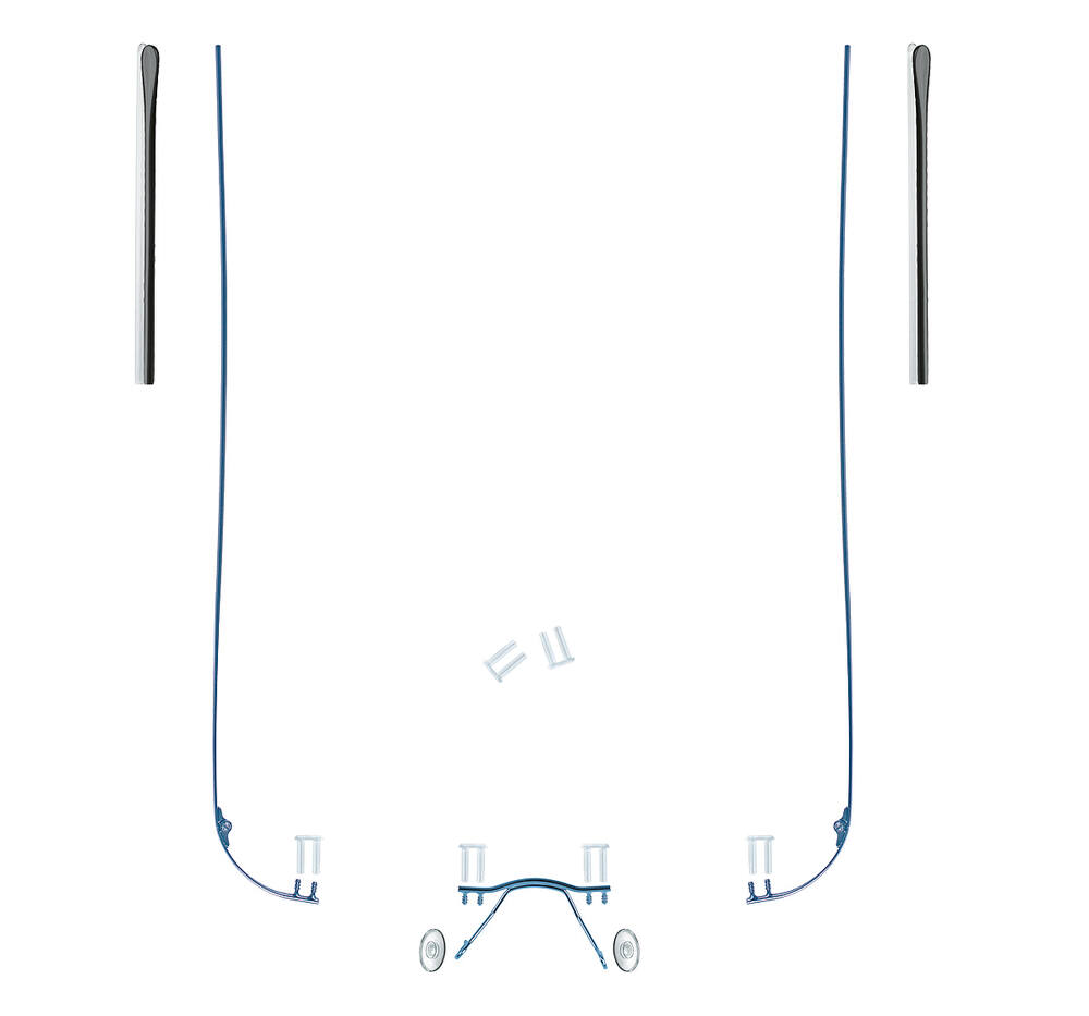 105804 - kompletní stavebnice brýlí - stranice s panty, barva modrá