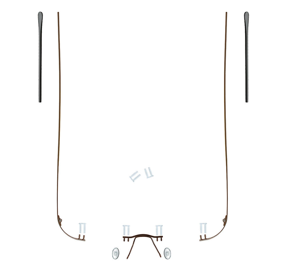 105805 - kompletní stavebnice brýlí - stranice s panty, barva hnědá