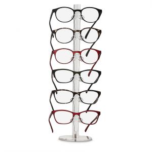 012006 - akrylový prodejní stojan na brýle - sloupový, pro 6 brýlí