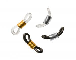 055810 - náhradní koncovky na řetízky a šňůrky, černé + transparentní  40 ks