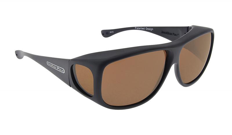AV001A - Jonathan Paul - sluneční brýle přes brýle, Aviator Matte Black, Amber