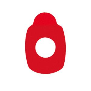 250714 - OptiSafe - samolepky k broušení čoček s hydrofobní úpravou 14 mm, červené, 500 ks