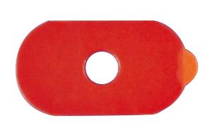 250717 - OptiSafe - samolepky k broušení čoček s hydrofobní úpravou Nidek 31 x 17 mm, červené, 500