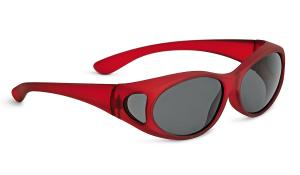 896202 - sluneční brýle přes brýle, vel. 61x39 mm, červené matné, oválný tvar