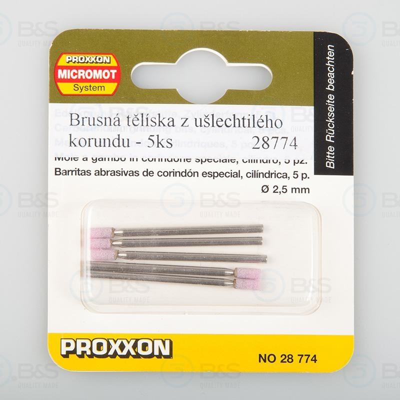 Proxxon - stopkov brousky korundov - vlec 2,5 mm  5 ks