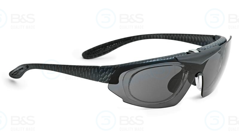  Leader Spirit sportovní brýle s předsádkou a výměnným zorníkem, černý karbon