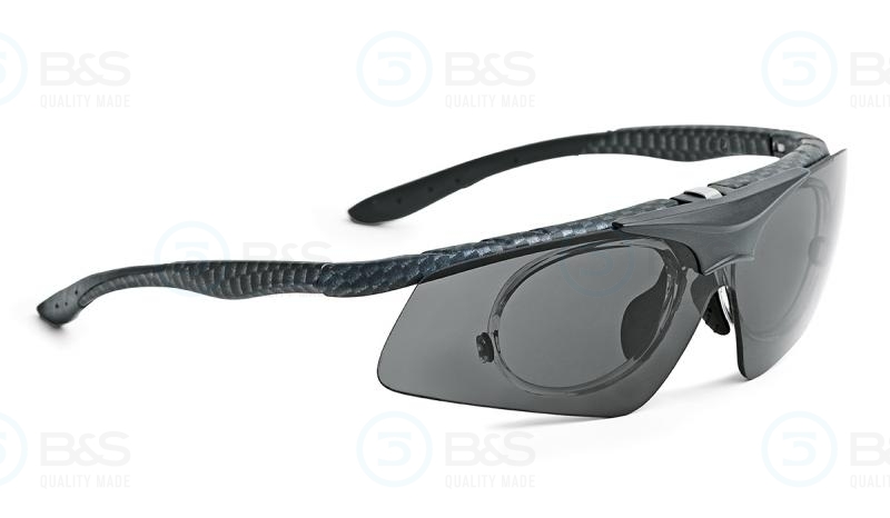  Leader Flash sportovní brýle s předsádkou a výměnnými zorníky, černý karbon