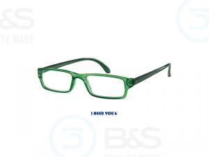 Čtecí brýle - ACTION, plastové, zelené krystalické