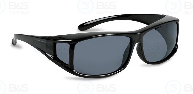  1207476 - sluneční brýle přes brýle, vel. 63x40 mm, černé, hranatý tvar - střední