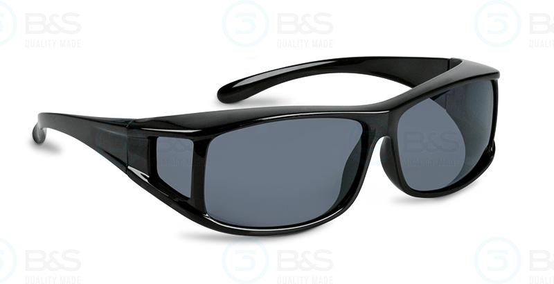  1207483 - sluneční brýle přes brýle, vel. 61x39 mm, černé, hranatý tvar - malé