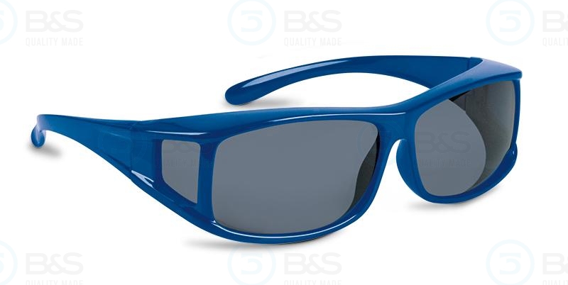  1207485 - sluneční brýle přes brýle, vel. 61x39 mm, modré, hranatý tvar - malé
