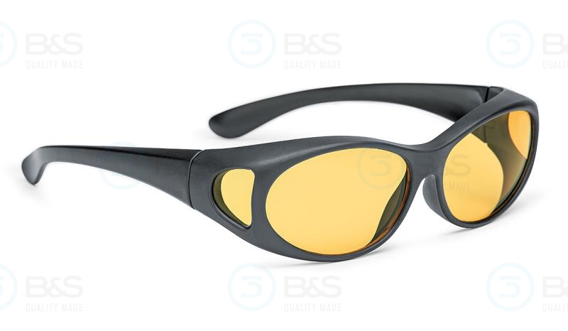  1207489 - brýle přes brýle, vel. 61x39 mm, černé, žluté čočky, oválný tvar