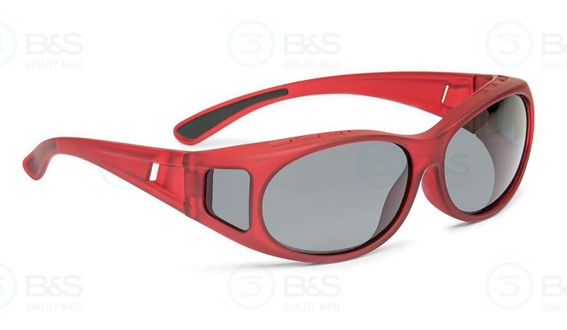  1207500 - sluneční brýle přes brýle, vel. 63x40 mm, červené