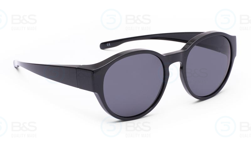  1207515 - sluneční brýle přes brýle, vel. 53x49 mm, černé, kulatý tvar