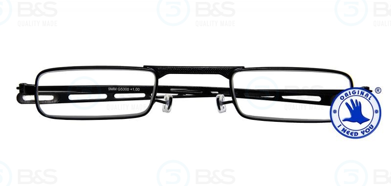  Čtecí brýle - ploché 9 mm, kovové, černé