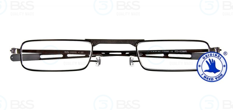  Čtecí brýle - ploché 9 mm, kovové, gun