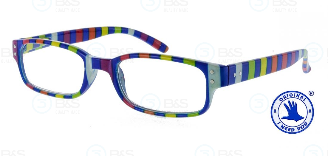  Čtecí brýle - CHAOT, plastové s flexem, modré pruhy