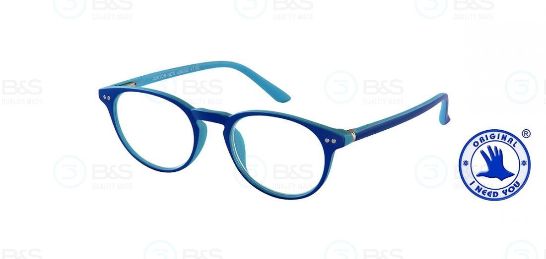  Čtecí brýle - DOKTOR NEW, plastové s flexem, modrá/sv. modrá