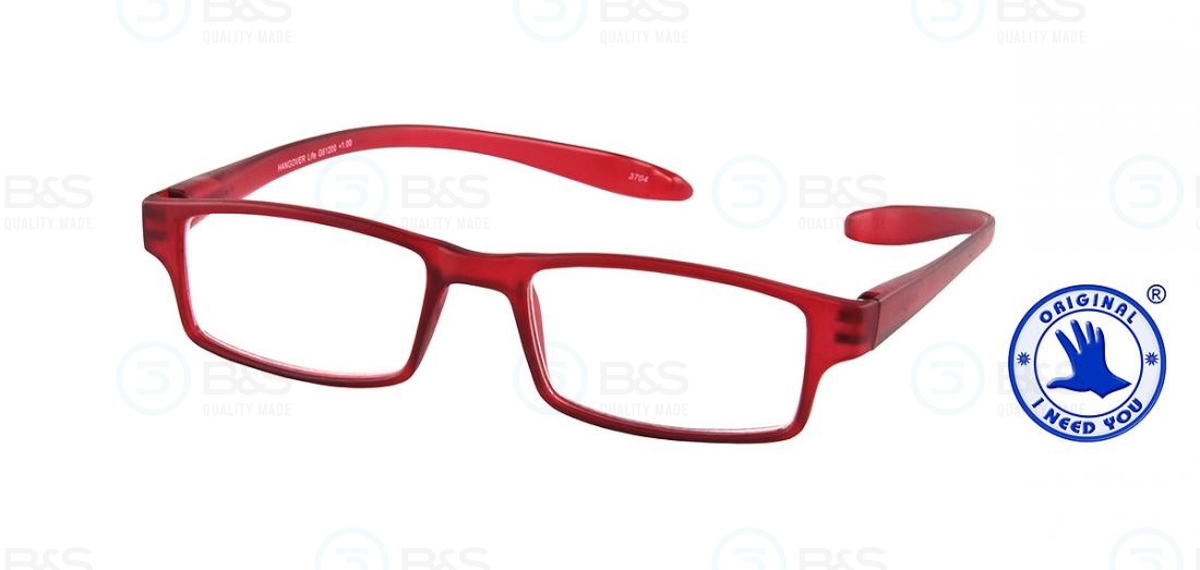  Čtecí brýle - HANGOVER Life, plastové s dlouhými stranicemi, červené