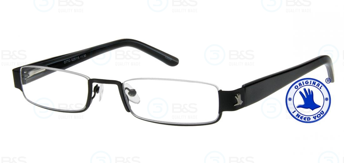  Čtecí brýle - OTTO, kovové s flexem, vázané, černé
