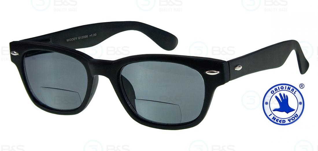  Čtecí brýle - WOODY SUN - Bi, plastové, sluneční, bifo, retro, černé