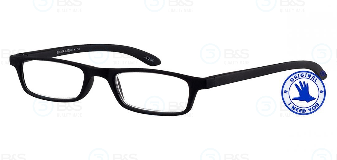  Čtecí brýle - ZIPPER, plastové s flexem, černé